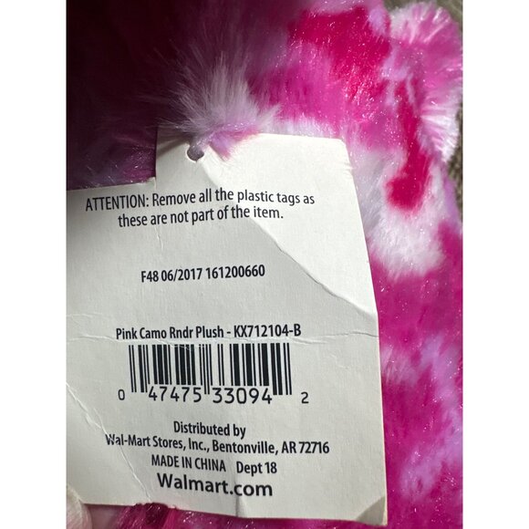 Pink & White Tie-Dye Plush Moose By Dan Dee 14" Stuffed Animal Toy - Picture 8 of 9